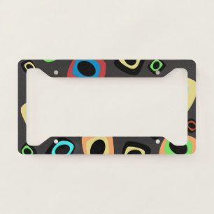 Mid-Century Geometric License Plate Frame