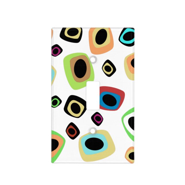 Mid-Century Geometric Light Switch Cover (Front)