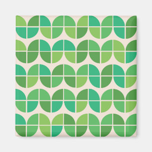 Mid Century Geometric Lime Mint Green Pattern Magnet