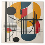 Mid-Century Geometric Mastery No 2 Ceramic Tile<br><div class="desc">Mid Century Modern Geometric Art: Ideal for design lovers and minimalists. Perfect for new homes, creatives, and as elegant gifts for special occasions</div>