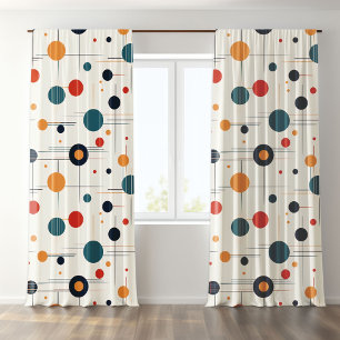 Mid Century Geometric Pattern Blackout Curtains