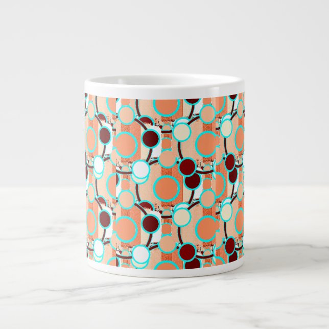mid-century Geometric Pattern Giant Coffee Mug (Front)