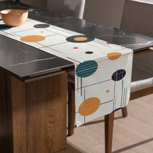 Mid Century Geometric Pattern Short Table Runner