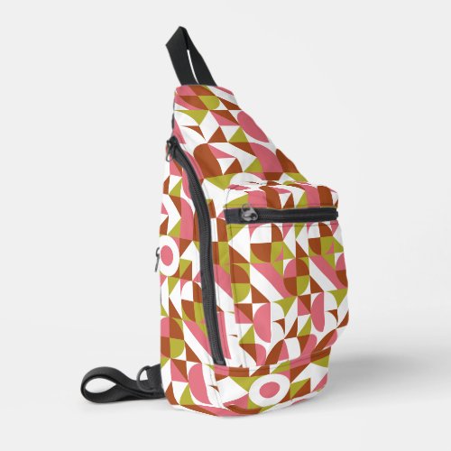 Mid Century Geometric Pattern Sling Bag