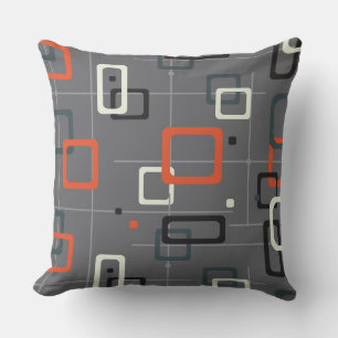Mid-century geometric pattern throw pillow