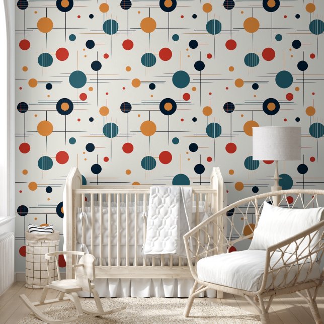 Mid Century Geometric Pattern Wallpaper (Kids)