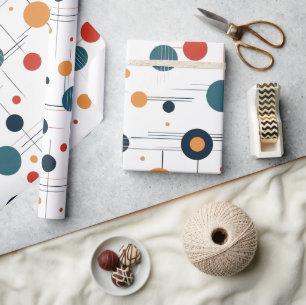 Mid Century Geometric Pattern Wrapping Paper