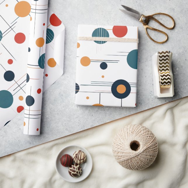 Mid Century Geometric Pattern Wrapping Paper (Crafts)