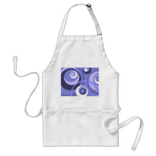 Mid-Century Geometric Purple Circles Abstract Adult Apron
