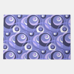 Mid-Century Geometric Purple Circles Abstract Doormat