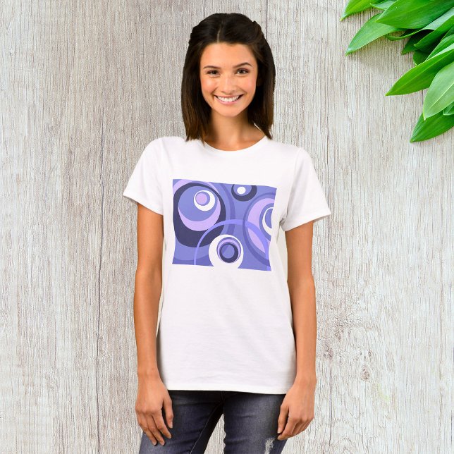 Mid-Century Geometric Purple Circles Abstract T-Shirt (Creator Uploaded)