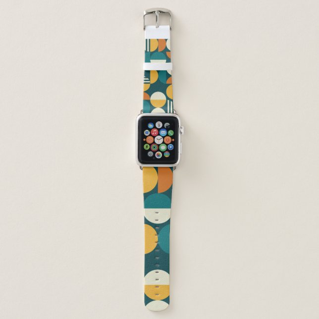 Mid-Century Geometric: Retro Minimalist Design. Apple Watch Band (Front)