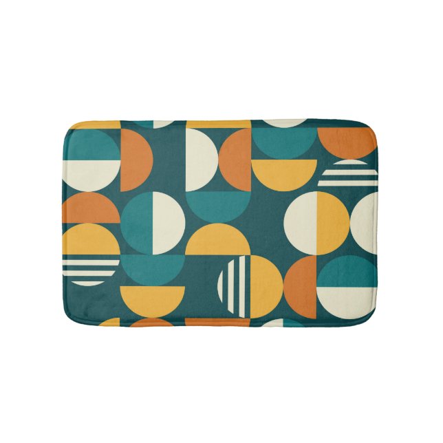 Mid-Century Geometric: Retro Minimalist Design. Bath Mat (Front)