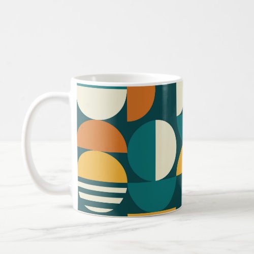 Mid_Century Geometric Retro Minimalist Design Coffee Mug