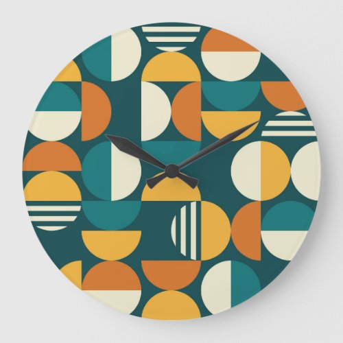 Mid_Century Geometric Retro Minimalist Design Large Clock