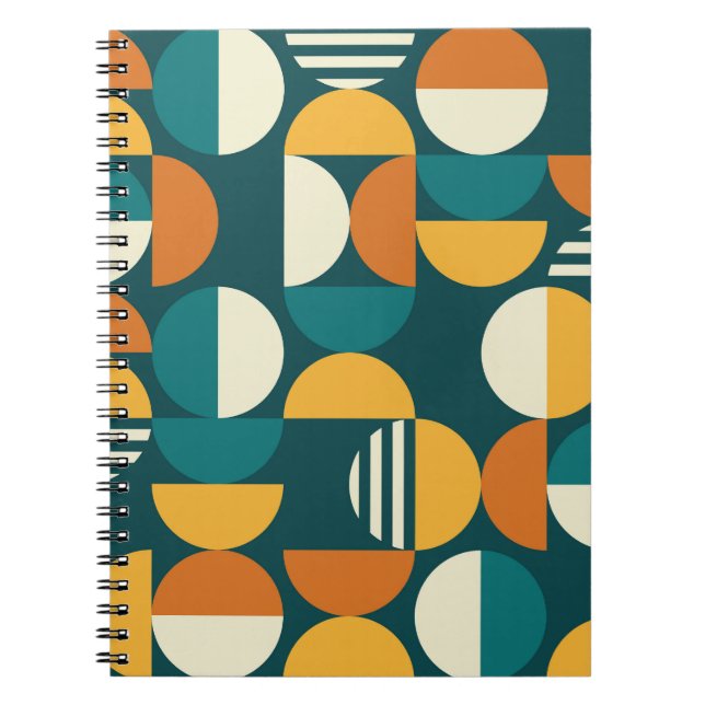 Mid-Century Geometric: Retro Minimalist Design. Notebook (Front)