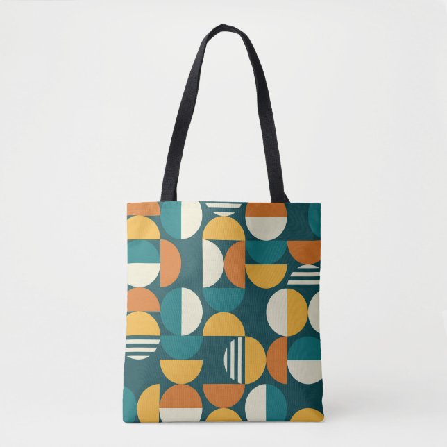 Mid-Century Geometric: Retro Minimalist Design. Tote Bag (Front)