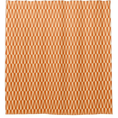 Mid_Century geometric shades of orange Shower Curtain