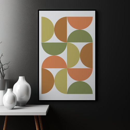 Mid Century Geometric Shapes Modern Abstract Wall Poster