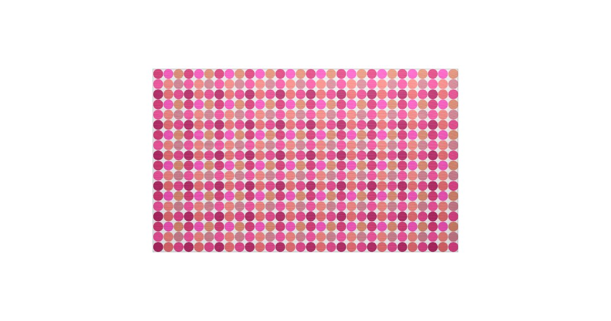 Mid-Century Giant Dots, Fuchsia Pink and Coral Fabric | Zazzle