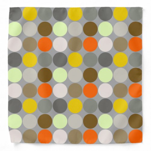 Mid_Century Giant Dots Gray Gold and Orange Bandana