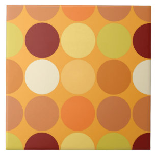 Mid-Century Giant Dots, Mustard Gold and Brown Ceramic Tile