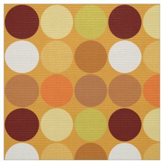 Mid-Century Giant Dots, Mustard Gold and Brown Fabric