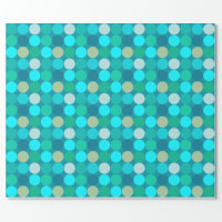 Retro Red and Turquoise Jumbo Dots Wrapping Paper