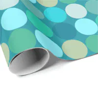 Retro Red and Turquoise Jumbo Dots Wrapping Paper