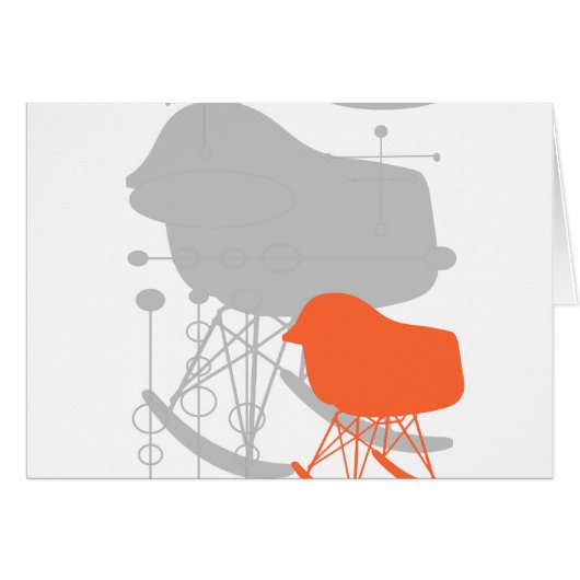 Mid-Century Gray Pattern Chair Silhouette Cards (Front Horizontal)