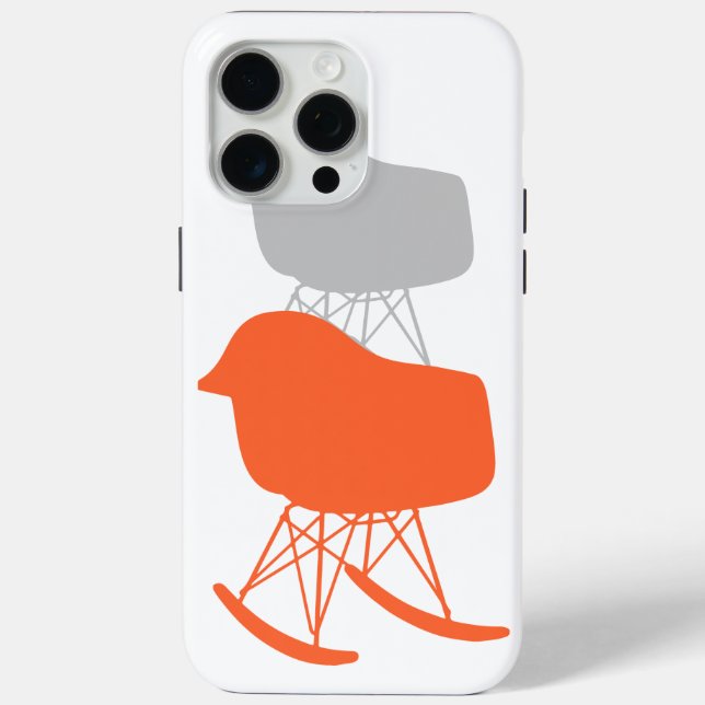 Mid-Century Gray Pattern Chair Silhouette Case-Mate iPhone Case (Back)