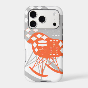 Mid-Century Gray Pattern Chair Silhouette iPhone 17 Pro Case