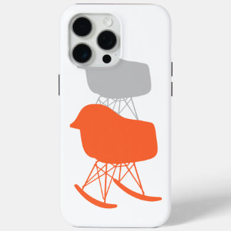 Mid-Century Gray Pattern Chair Silhouette iPhone 15 Pro Max Case