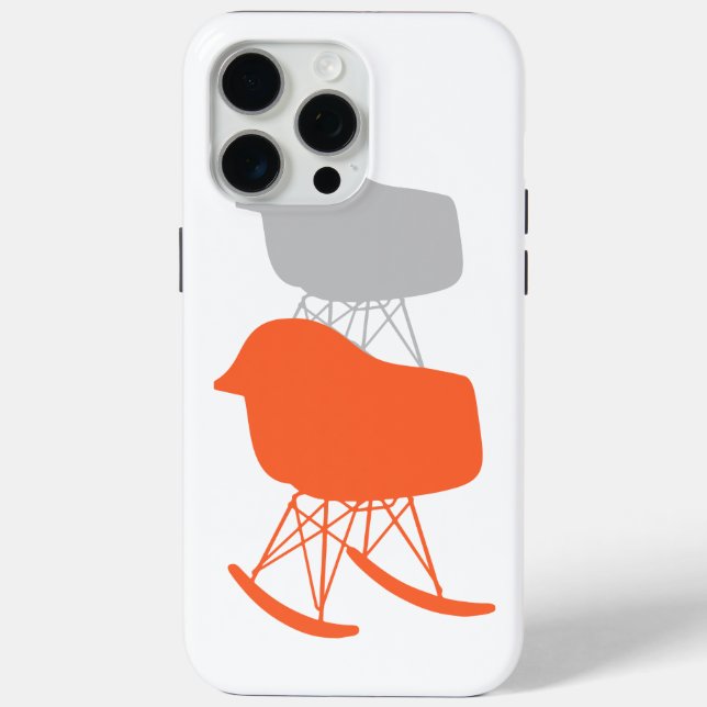 Mid-Century Gray Pattern Chair Silhouette Case-Mate iPhone Case (Back)