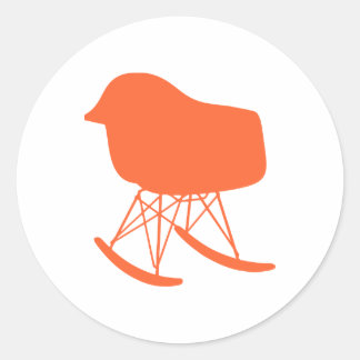 Mid-Century Gray Pattern Chair Silhouette Classic Round Sticker
