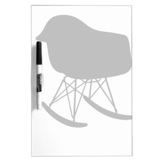 Mid-Century Gray Pattern Chair Silhouette Dry Erase Board