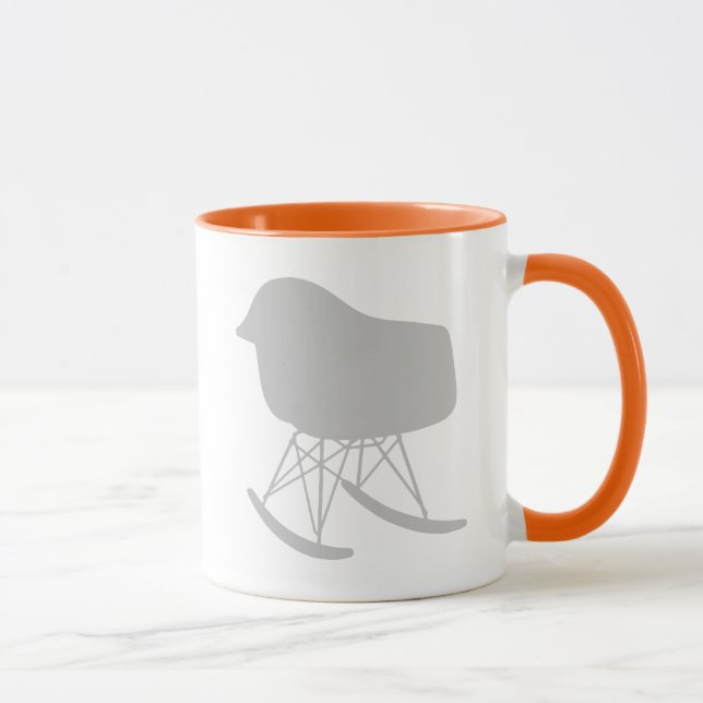 Mid-Century Gray Pattern Chair Silhouette Mug (Right)