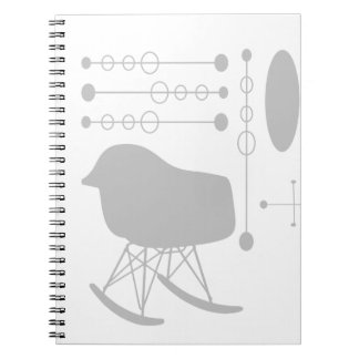 Mid-Century Gray Pattern Chair Silhouette Notebook