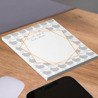Mid-Century Gray Pattern Chair Silhouette Notepad