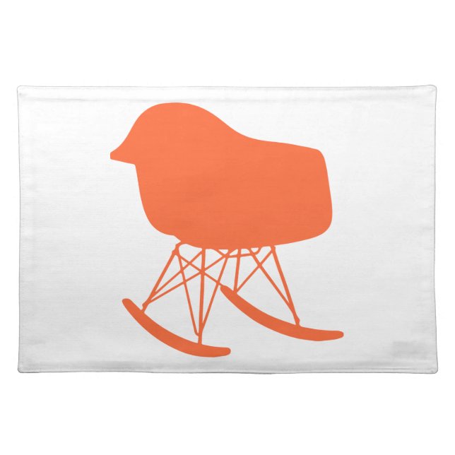 Mid-Century Gray Pattern Chair Silhouette Placemat (Front)