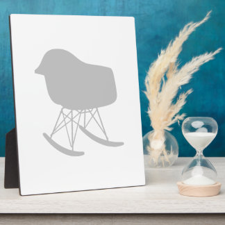 Mid-Century Gray Pattern Chair Silhouette Plaque