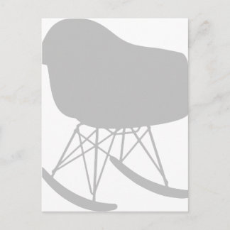 Mid-Century Gray Pattern Chair Silhouette Postcard