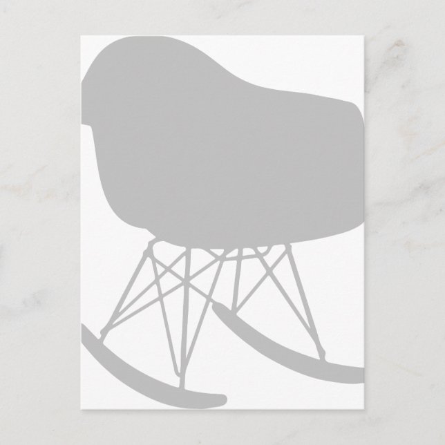 Mid-Century Gray Pattern Chair Silhouette Postcard (Front)