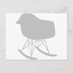 Mid-Century Gray Pattern Chair Silhouette Postcard