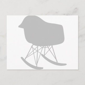 Mid-Century Gray Pattern Chair Silhouette Postcard
