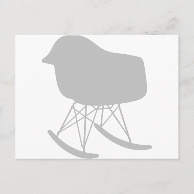 Mid-Century Gray Pattern Chair Silhouette Postcard (Front)