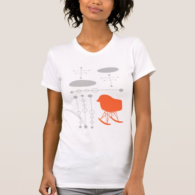 Mid-Century Gray Pattern Chair Silhouette T-Shirt (Front)