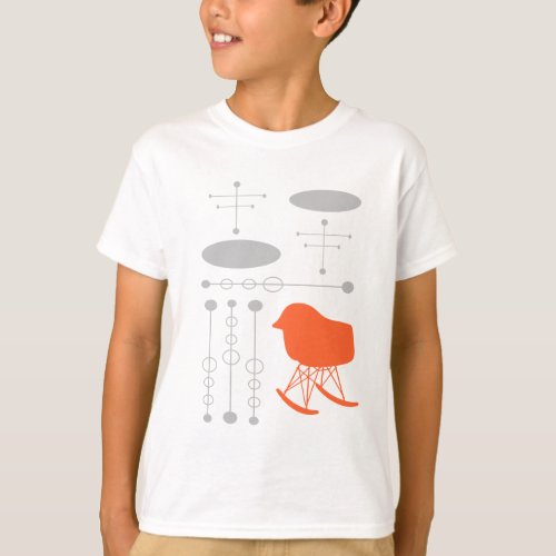 Mid_Century Gray Pattern Chair Silhouette T_Shirt