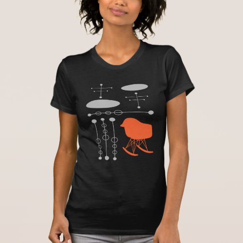Mid_Century Gray Pattern Chair Silhouette T_Shirt