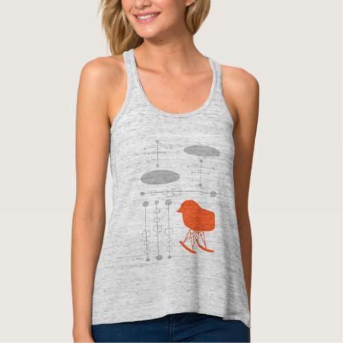 Mid_Century Gray Pattern Chair Silhouette Tank Top
